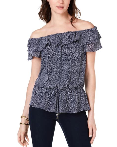 michael kors ladies t shirt|michael kors women's ruffled shirts.